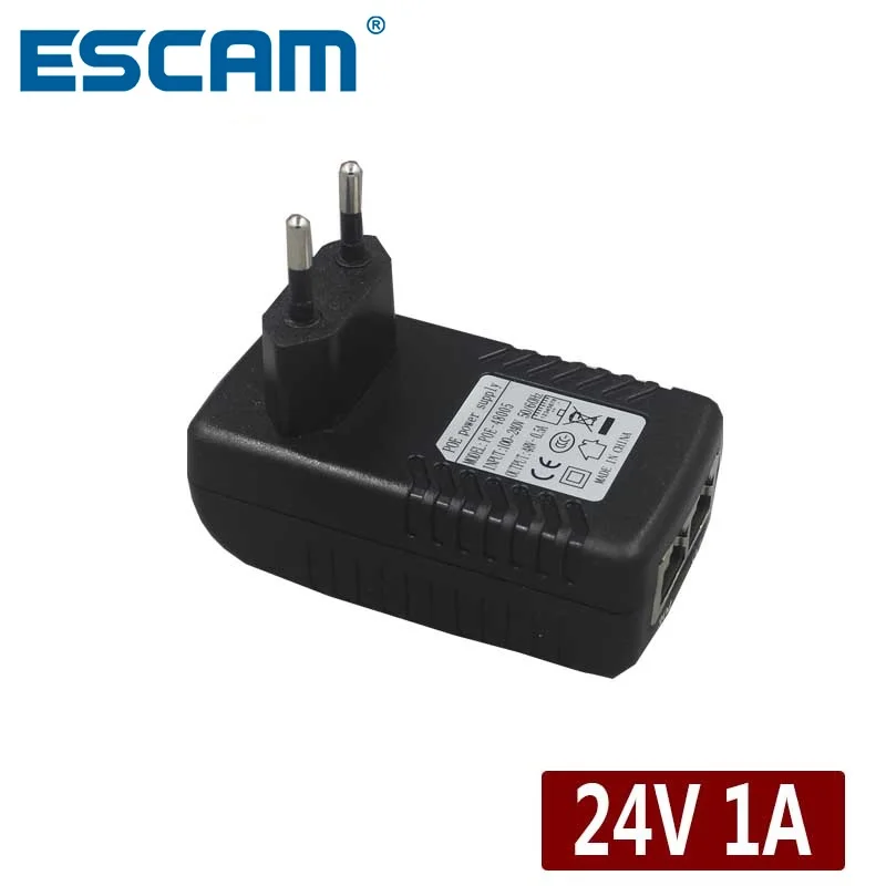 

ESCAM DC24V 1A 24W POE Injector for CCTV IP Camera POE injector POE Switch Ethernet Adapter EU/US/UK/AU Standard Optional