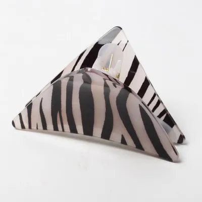 Zebra Pattern Средний треугольник волос коготь акриловая заколка для волос ручной работы французский дизайн модные аксессуары для волос для женщин зебра узор заколки для волос - Цвет: Zebra Pattern