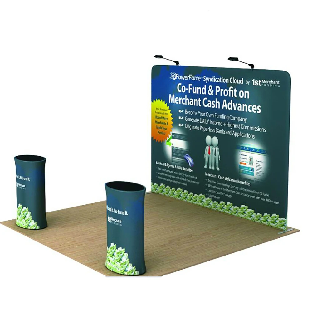 10 футов прямой натяжение Ткань торговой выставки всплывающий баннер стенд с