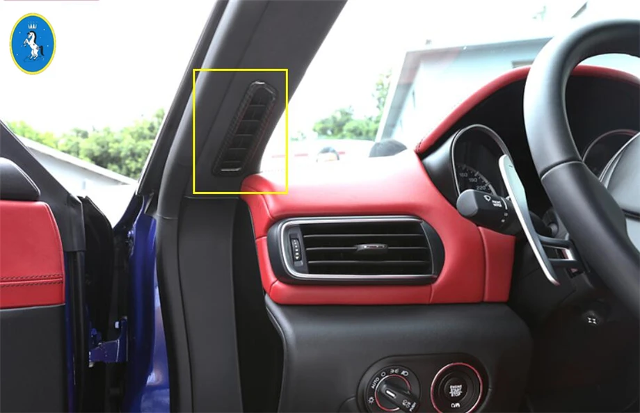 

Yimaautotrims Inner Window Pillar A Air Conditioning Outlet Vent Frame Cover Trim Fit For Maserati Levante 2016 - 2020 ABS