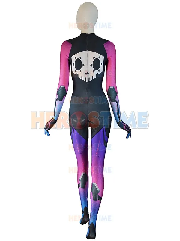 Free Shipping 2017 Printing Sombra d.va Costume Undersuit Girl Cosplay Game Superhero Spandex Zentai Catsuit |