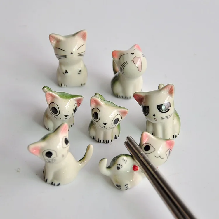 2 шт./лот подставка для палочек Lucky Green Cat керамических Подставка столовых приборов