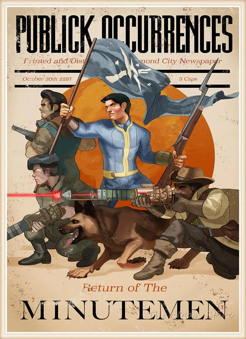 Белый Картонный постер Fallout 3 4 для игр украшение дома рисование ядра настенные