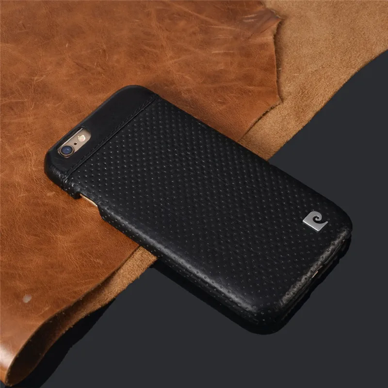 Твердый чехол из натуральной кожи для iPhone 6/6s 6/6s Plus 7/7 plus, Новое поступление, модная ультратонкая задняя крышка - Цвет: Black