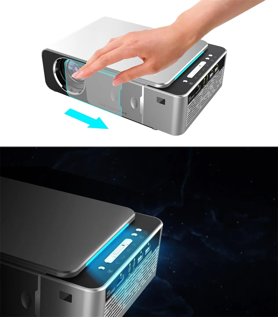 WL T6 Multi-language Projector 1080P Resolution Home Theater LED Portable HD Projector Nice Design Small New arrival