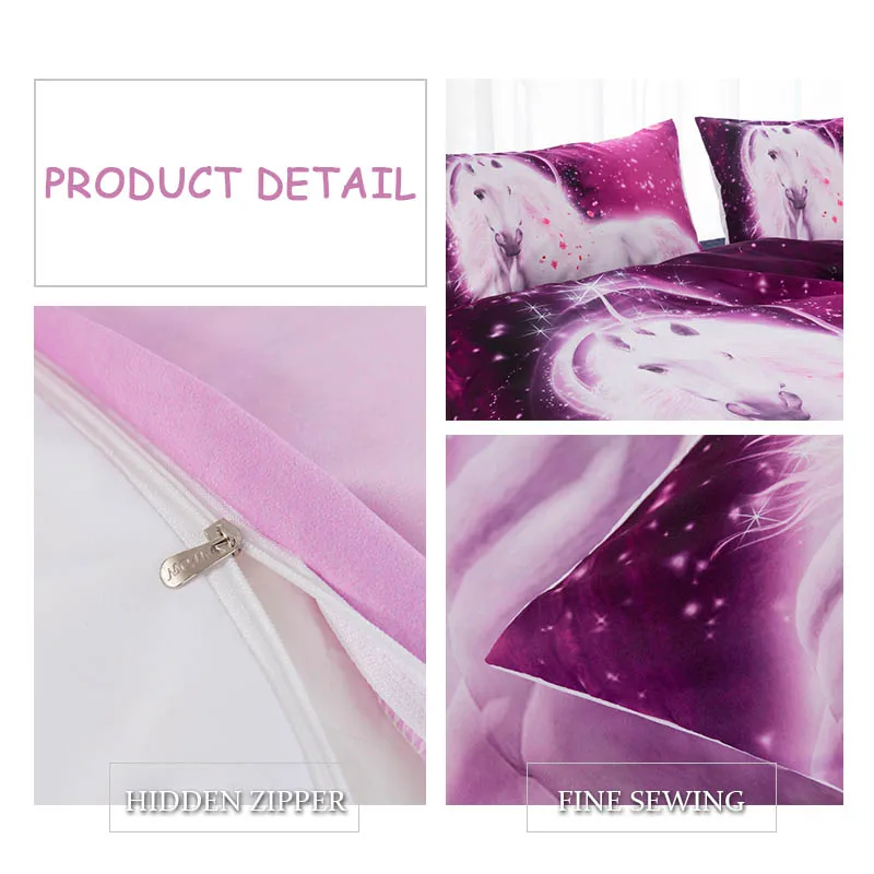 3 шт./компл. белый конь фиолетовый одеяло постельные принадлежности лепесток