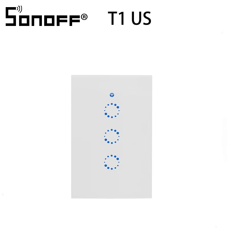 T1 US 3 Gang Sonoff T1 базовый смарт-переключатель 1-3банд ЕС США WiFi& RF умный настенный сенсорный светильник-переключатель модуль автоматизации умного дома пульт дистанционного управления - Комплект: T1 US 3 Gang