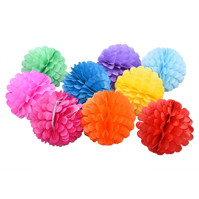 1/2/5 шт 20/25 см декоративные ткани цветочные шары из бумаги DIY Pom Poms Бумага мяч для Baby Shower или для вечеринки по случаю свадьбы украшение комнаты на свадьбу 8
