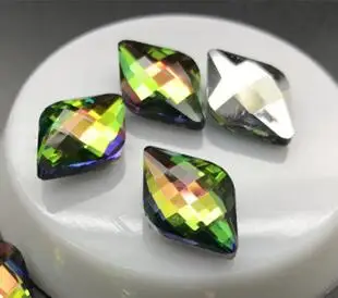 rainbow 30 шт. 12x19 мм стеклянный кристалл лимон ромб изысканный камень заостренный назад горный хрусталь много цветов Изготовление ювелирных изделий - Цвет: rainbow