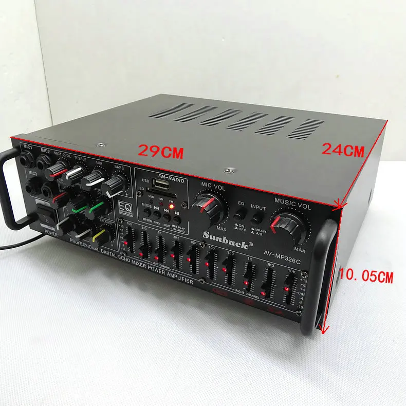 220 V-240 V 200W+ 200W AV-MP326C Профессиональная Цифровая Эхо-смеситель усилитель домашний караоке усилитель с EQ выравнивания