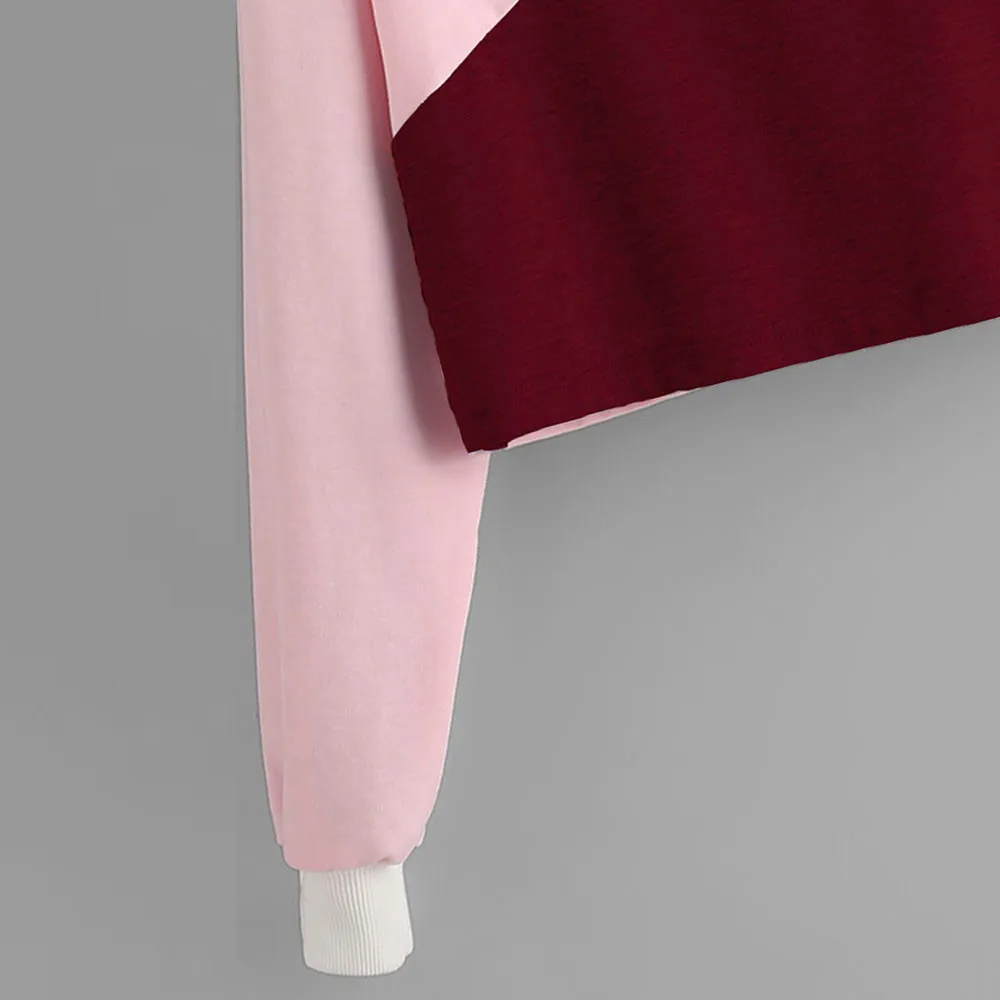 Стильная Милая укороченная толстовка с капюшоном для женщин Свободный пуловер в