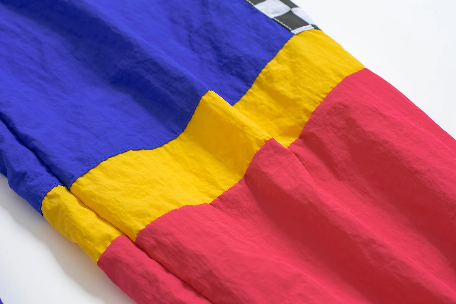 BF Харадзюку мужские женские уличные брюки синий цвет блок Сшивание дамы хип хоп Брюки Капри свободные эластичный пояс полная длина