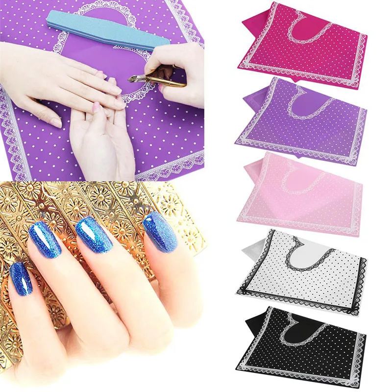Nail Art Настольный коврик милый кружевной Силиконовый складной моющийся Маникюрный Инструмент для ногтей H7JP