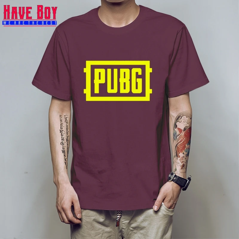 maroon yellow PUBG/игрок UNKNOWN'S BATTLEGROUNDS футболка подарок для фанатов игры мальчик друг подарок короткий рукав PUBG футболка S Горячая игра концепция HB166 - Цвет: maroon yellow
