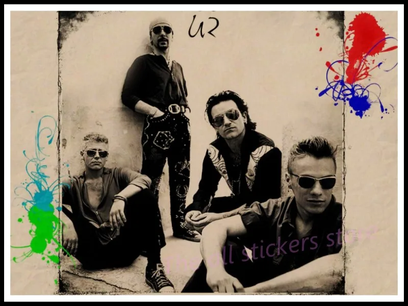 U2 плакат. Ирландский плакат для украшения дома. Крафт-кислотная рок-музыка плакат рисунок ядро наклейки на стену/6035 - Цвет: 12