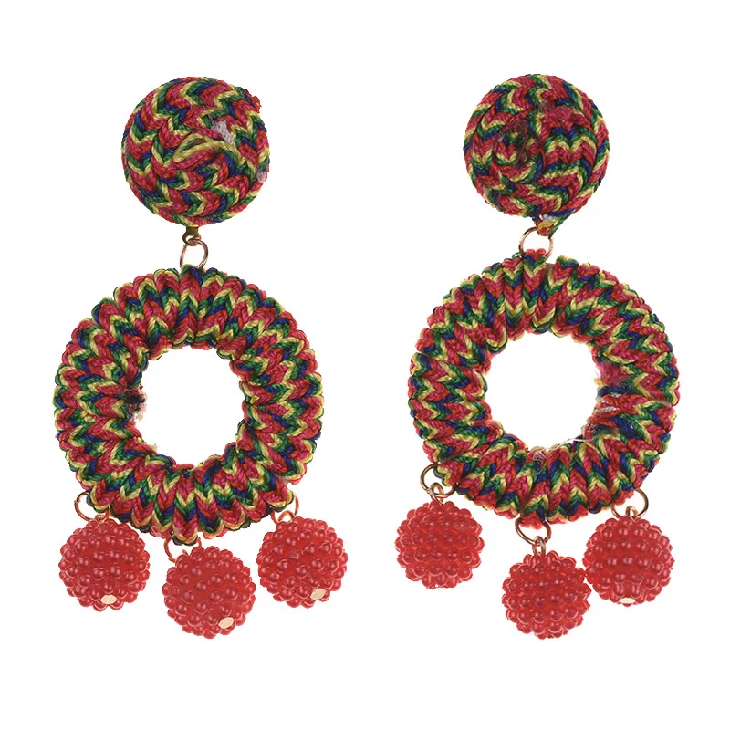 Женские серьги ручной работы ZA богемные круглые с длинной кисточкой ювелирные