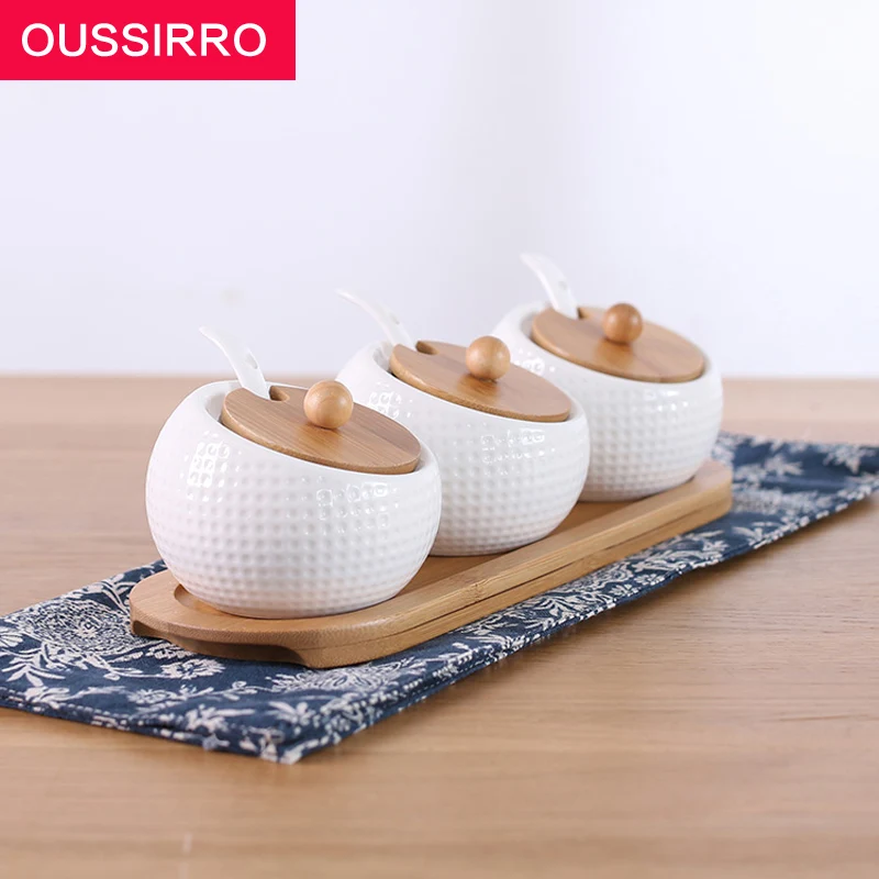 Набор из 3 предметов кухонные принадлежности банка для специй керамическая