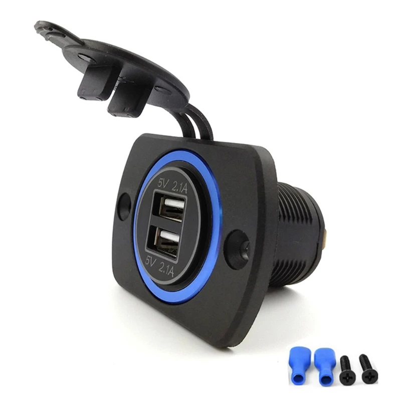Автомобильное зарядное устройство с двумя USB портами 5 В 2 1 А|Кабели адаптеры и