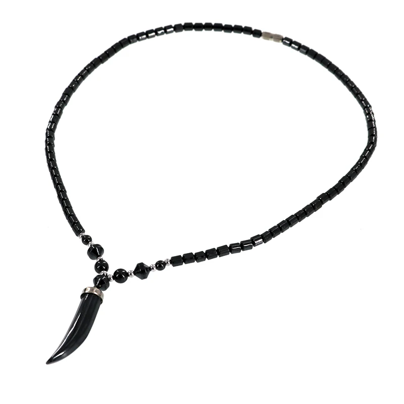 Новое модное черное ожерелье с шипами в подарочных коробках натуральным камнем