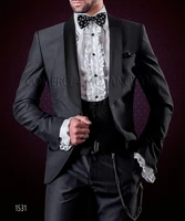 handsome groomsmen wool blend groom tuxedos mens wedding dress man jacket blazer prom dinner jacketpantstievest a113