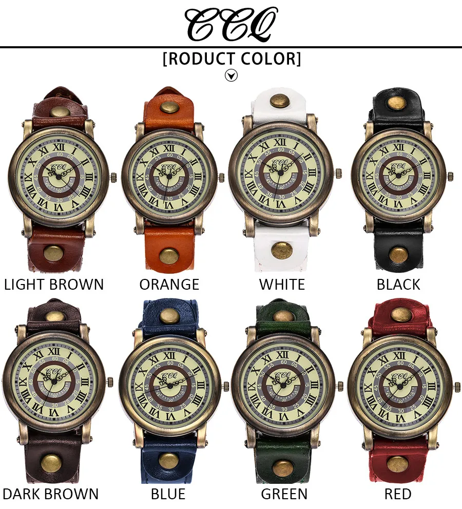 

CCQ Luxury Brand Womens Watches Quartz Leather Newv Strap Ladies Watch Dress Analog Mens Wrist Watch relogio feminino Wholesales