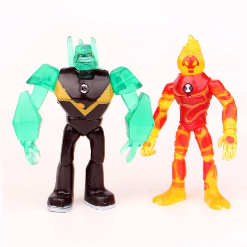 Ben 10 Kineceleran алмазные Heatblast игрушки для детей защитник земли бен Теннисон четыре руки серый материя Фигурки 6 шт