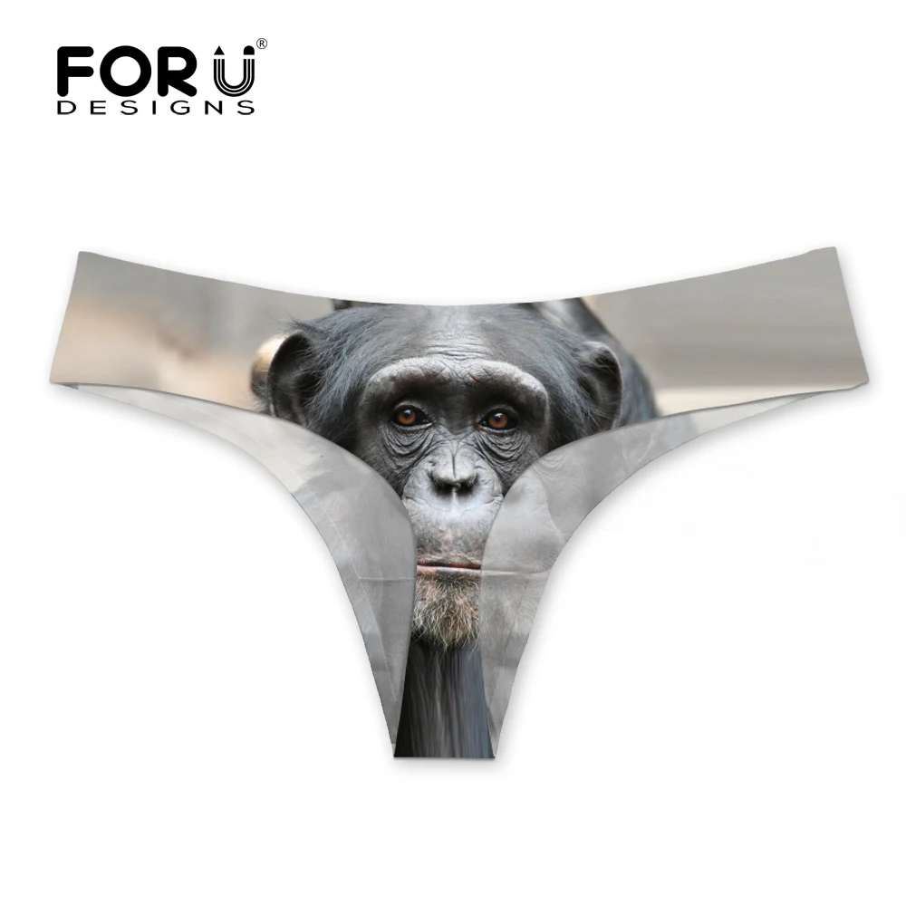 FORUDESIGNS/женские плавки бразильские бикини с изображением обезьяны животный