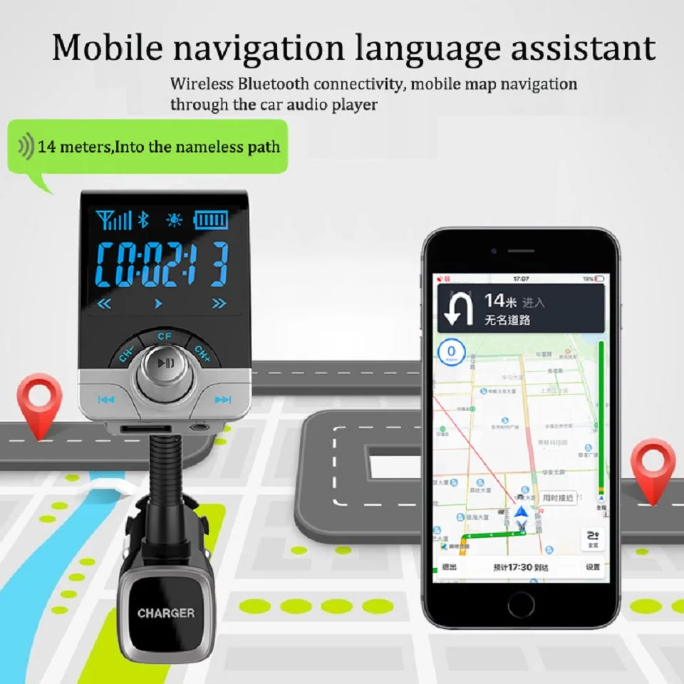 Беспроводной fm передатчик автомобильный комплект громкой связи Bluetooth 4 0 A2DP