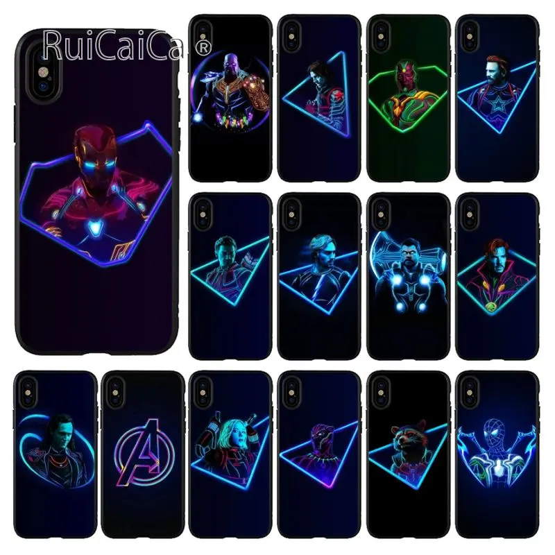 Ruicaica Marvel Мстители Endgame Smart Cover черный в виде ракушки чехол для телефона Apple iPhone 8 7 6 S