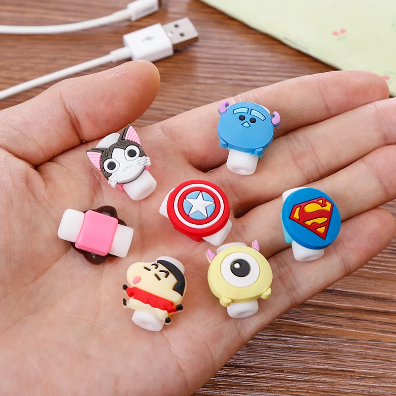 Мода милый мультфильм USB кабель для передачи данных держатель линии протектор
