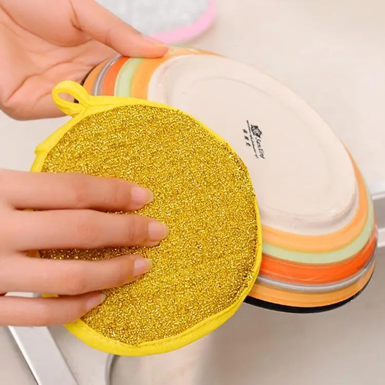 Tool Dish Round Double Washing Pad Sided Kitchen Scourer Cleaner Sponge Cleaning | Дом и сад