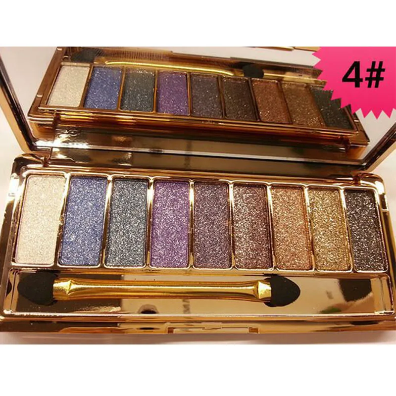 9 Цвета Мода Палитра теней Eye Shadow Flash блеск Make Up Set Для женщин алмаз яркий сияющий