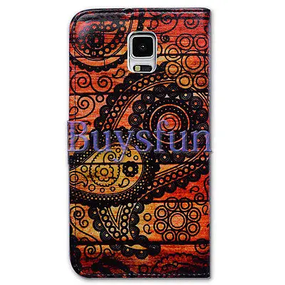 Bcov Черный Пейсли Шаблон Кожаный Бумажник Чехол Обложка Для Samsung Galaxy Note 3 103026789|cover