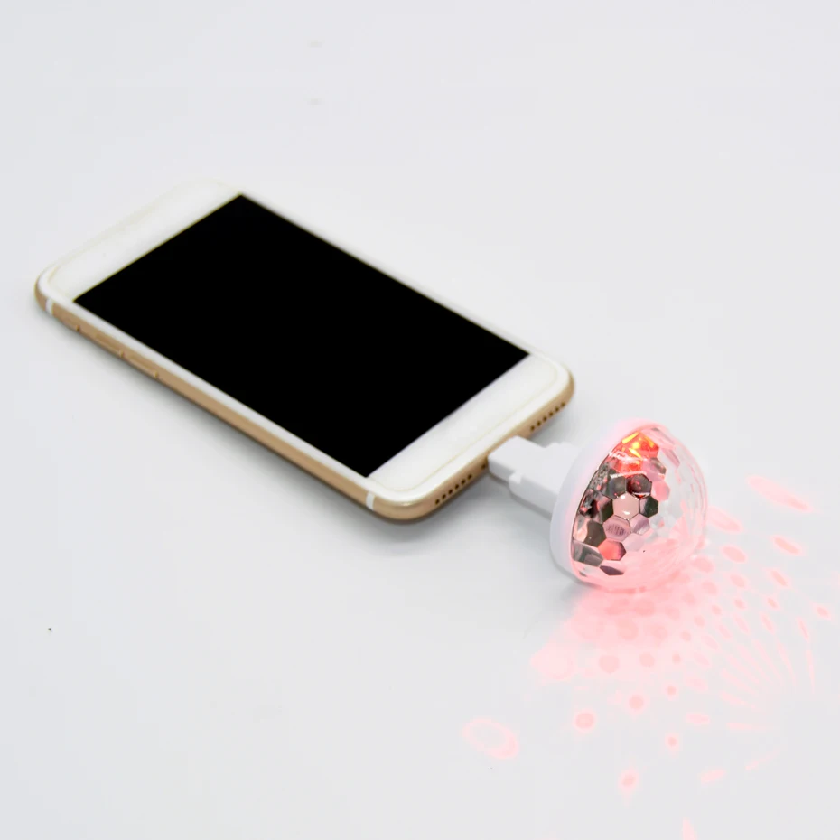 СВЕТОДИОДНЫЙ Автомобильный USB атмосферный свет DJ RGB Мини Красочный музыкальный звук лампа USB-C поверхность телефона для фестиваля вечерние караоке с адаптером