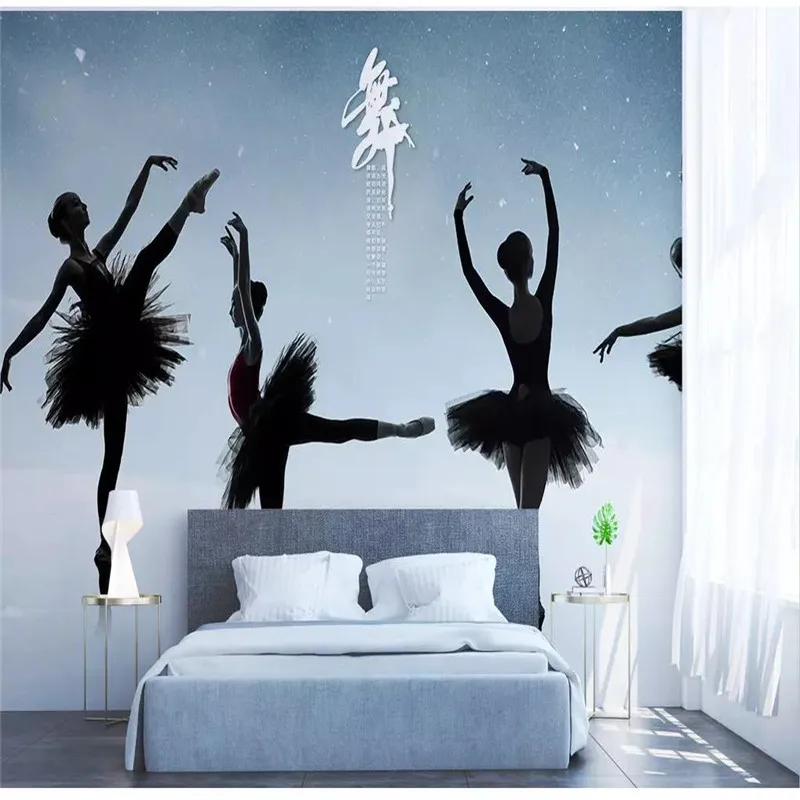 

Custom wallpaper modern minimalist dance studio ballet yoga studio mural background wall waterproof material