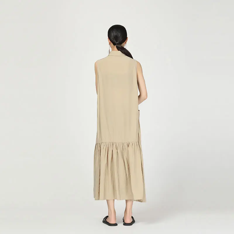 Женское жаккардовое платье миди XITAO винтажное плиссированное без рукавов с