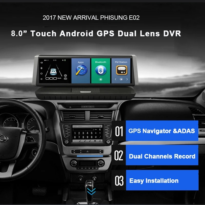 4G Автомобильный видеорегистратор Android wifi GPS Full HD 1080P с двумя объективами