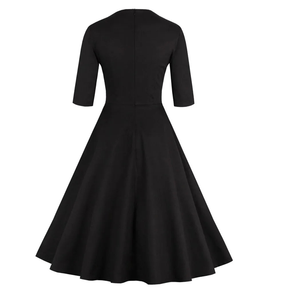 Womens Fashion Plus Size Vintage Half Sleeve Appliques Party Dress women dresses summer 2019 party vestidos de verano #3 | Женская