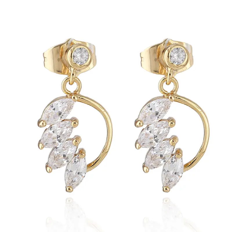 Free Shipping Fashion Womens White Sappire Crystal Wing's Design Dangle Stud Jewelry Earrings 2015 New Arrival Promotion | Украшения и
