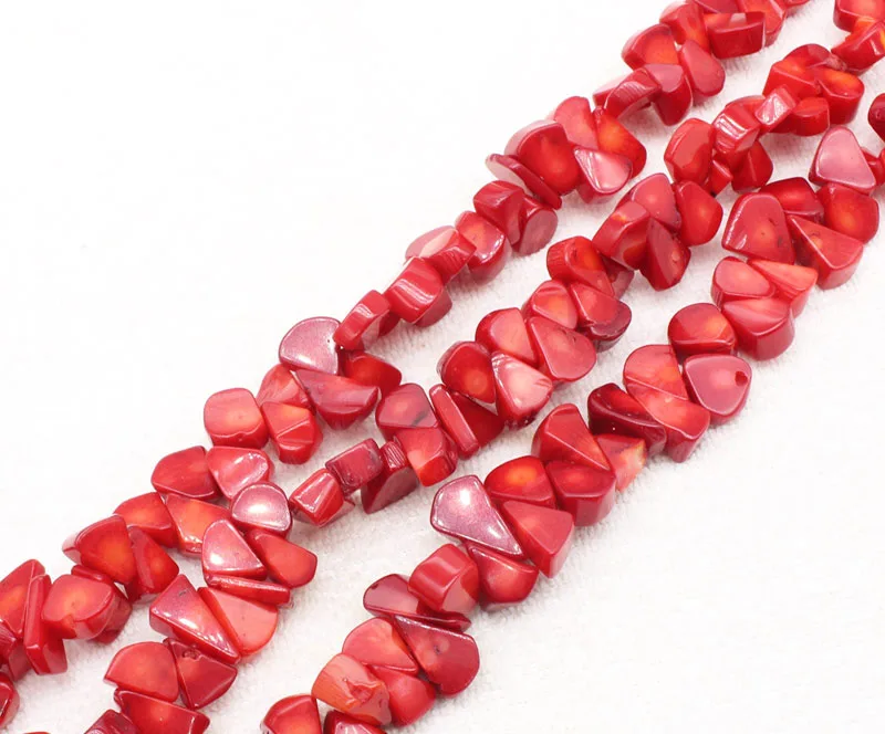 

11-14mm Red Coral Freeform Drop Loose Beads 15" , Min.Order is $10,we provide mixed wholesale for all items