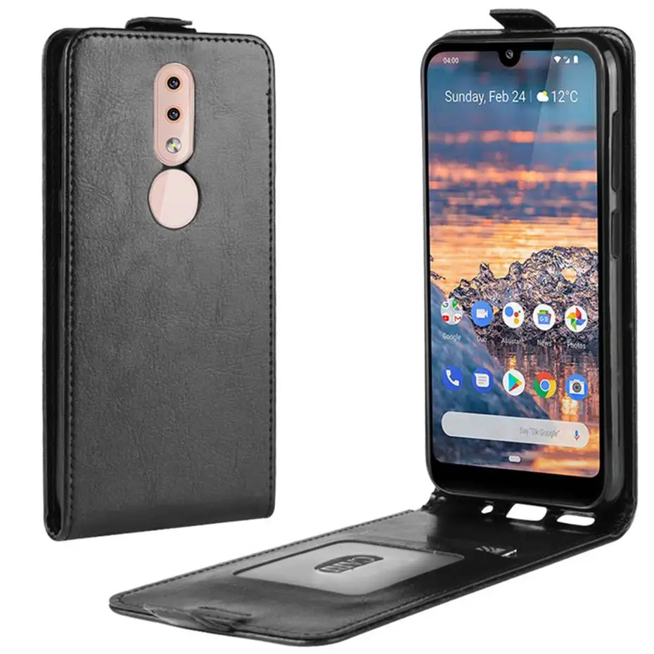 Роскошный Вертикальный флип-чехол для Nokia 4 2 чехол из искусственной кожи