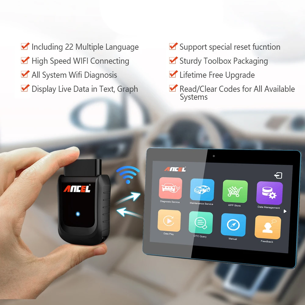 Ancel X5 Pro OBD инструменты для сканирования автомобиля полная система планшет диагностический инструмент с клавиатурой 22 языка OBD2 OBDII код ридер