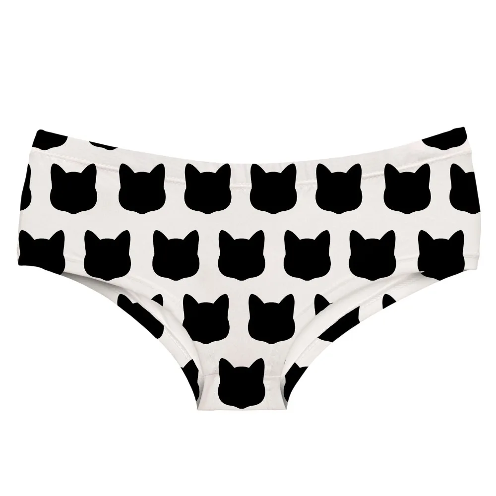 Новинка Angry Cat, 3D принты, женское нижнее белье, одноцветные, с буквенным рисунком, женские трусики, трусы с животным принтом, фруктами, домашними животными