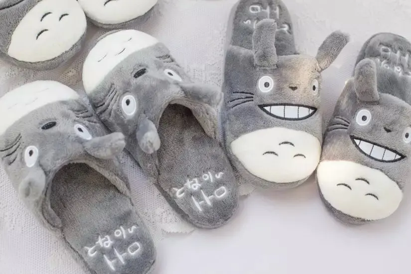 CuddlyIIPanda/домашние тапочки для влюбленных пар с милым Тоторо, милым котом, для мужчин и женщин; зимние и весенние теплые мягкие тапочки с героями мультфильмов