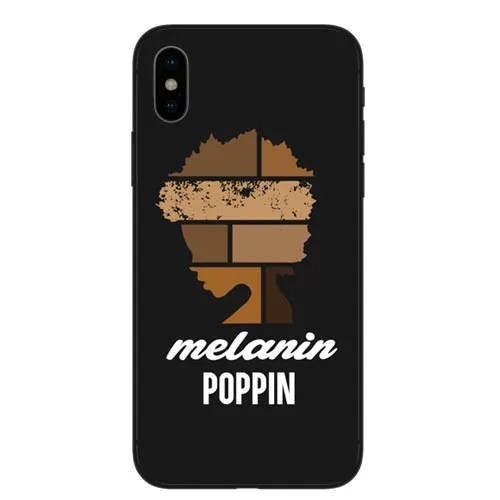 2 банца Melanin Poppin Aba Чехлы для iPhone X модные черные девушки мягкий TPU телефон чехол 5 5S