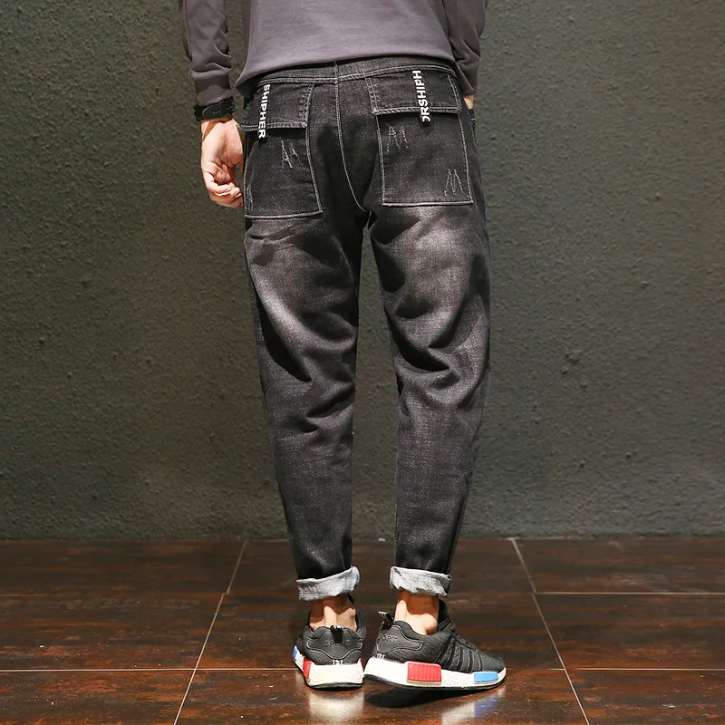 Vomint 2019 Новые мужские джинсы усы эффект Halen штаны шить black Wash Distressed Jeans Повседневные
