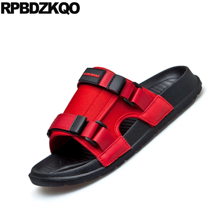 Size 46 Large Italian Slippers Plus Mens Mesh Shoes Slides 2021 Open Toe Big Red Black Designer Outdoor Sandals Beach Summer | Обувь