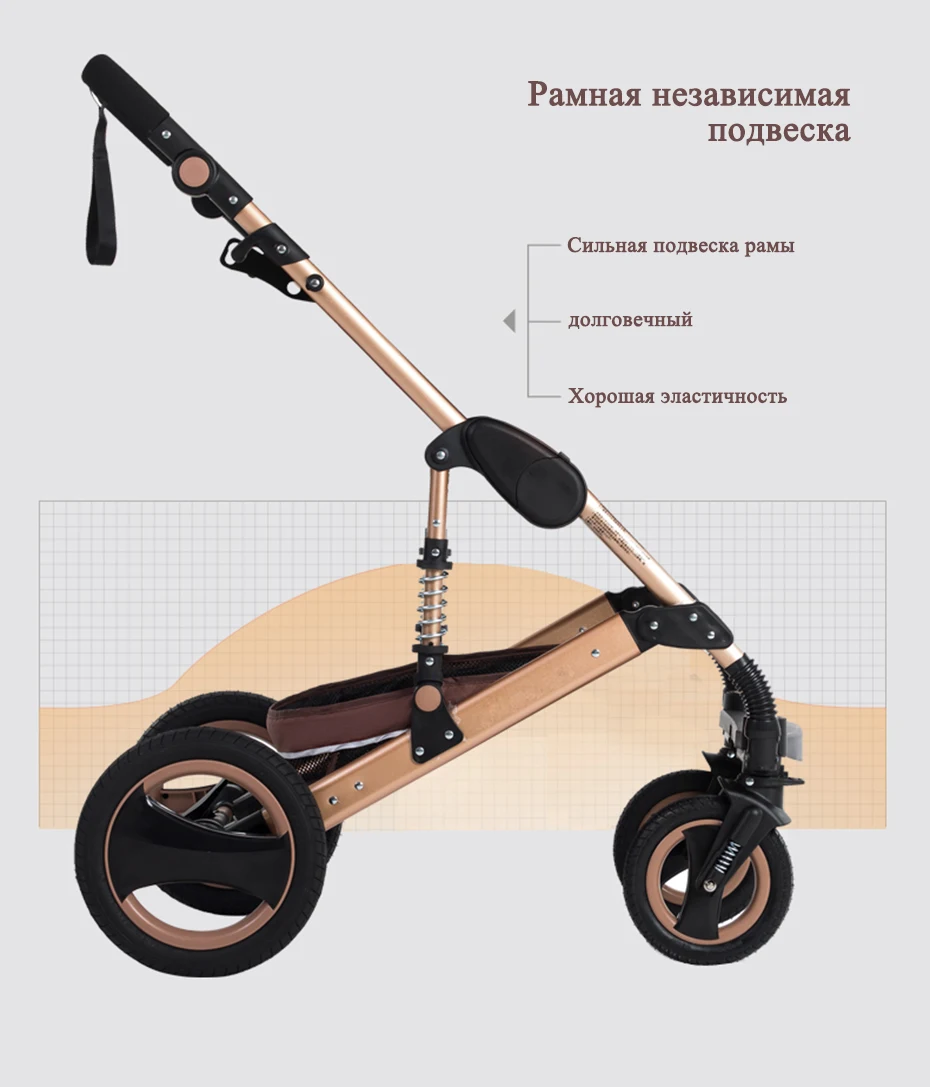 Wisesonle/Детская Коляска 2 в 1, складной светильник, четыре сезона, многофункциональная, 3 в 1, коляска с высоким пейзажем, для России