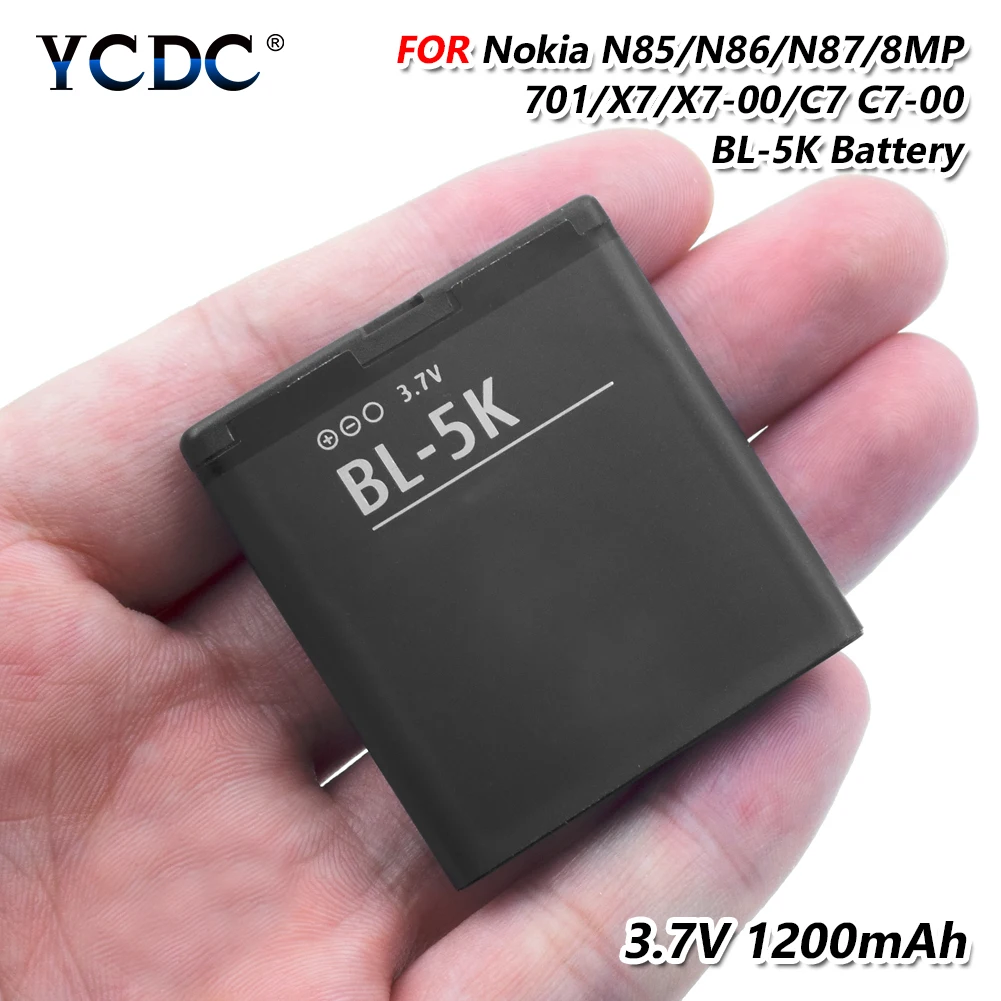 Литиевая батарея 3,7 V 1200MAh перезаряжаемая литиевая BL-5K BL 5K BL5K батарея для телефона Nokia N85 N86 8MP N87 2610S 701 Oro