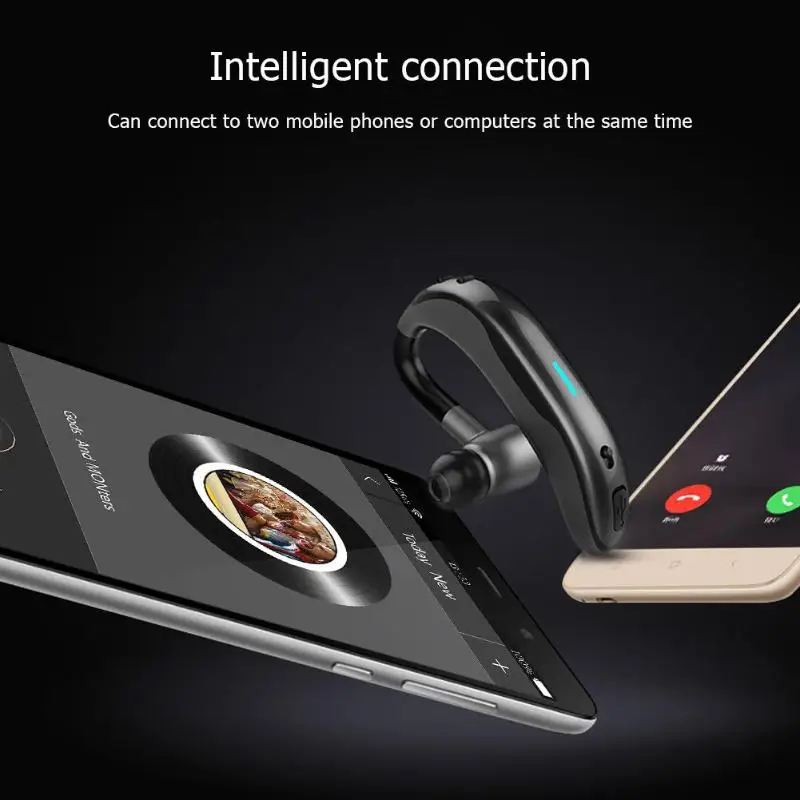 Lyenn Bluetooth Беспроводные наушники с одним ухом стерео спортивные свободные руки